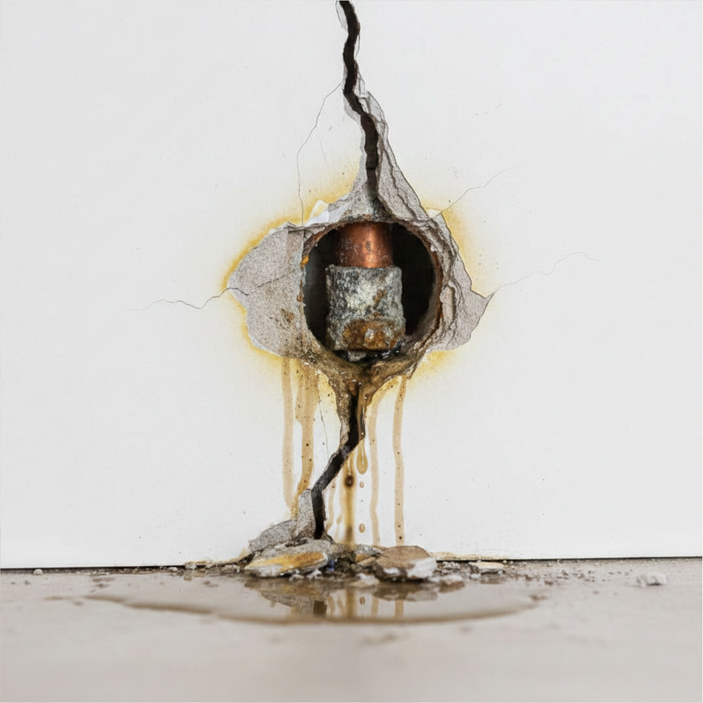 Fuite canalisation encastrée