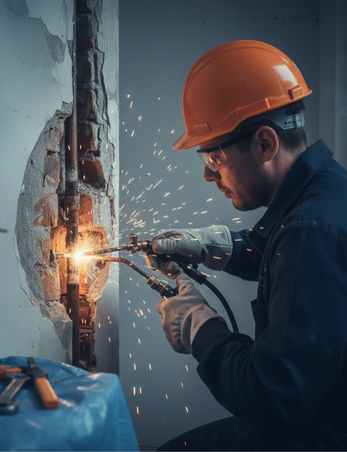 Réparation de canalisation d'évacuation