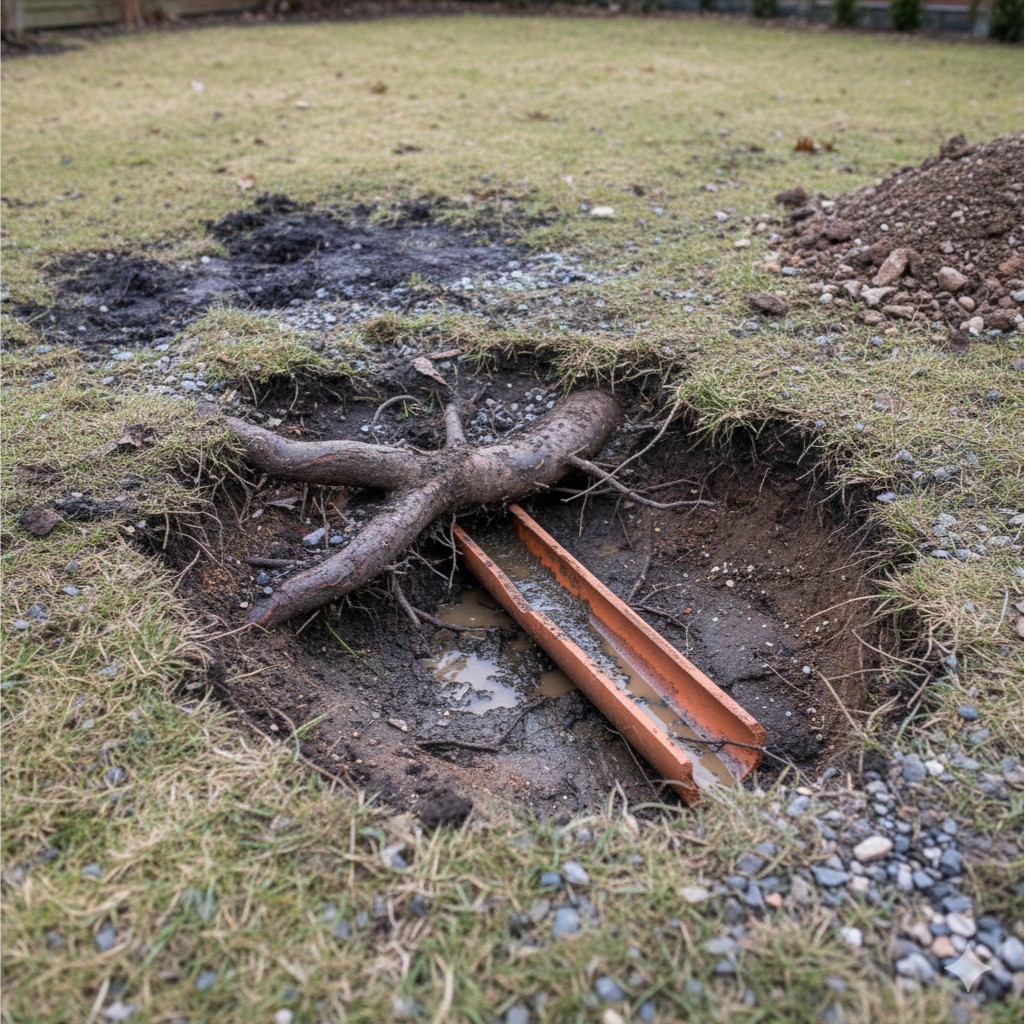 Canalisation enterrée fissurée